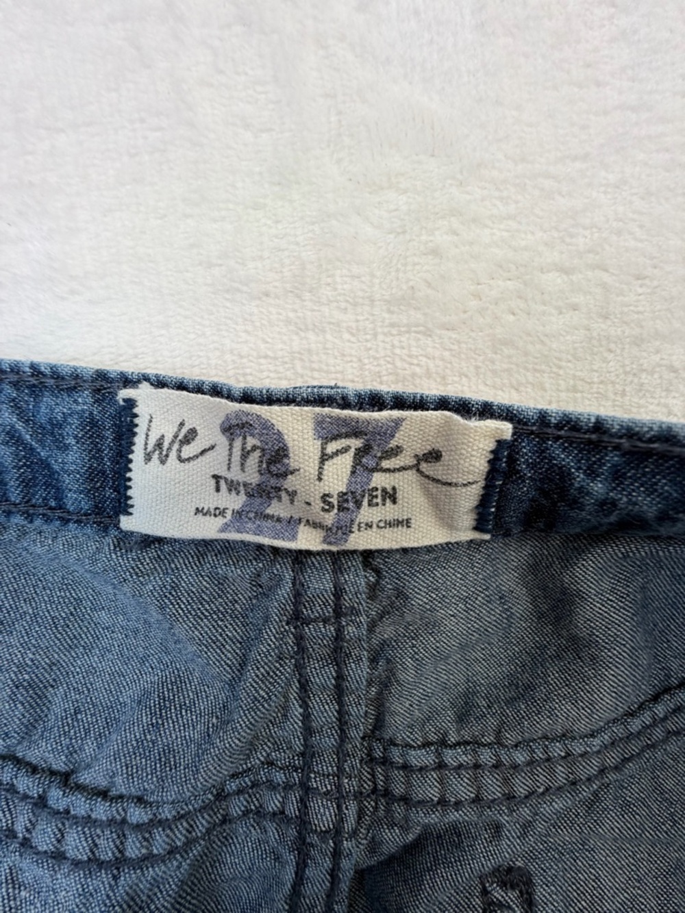 We The Free Wide Leg Cropped Jeans Raw Hem Blue Boho Festival 27 hippie petite - Picture 3 of 10